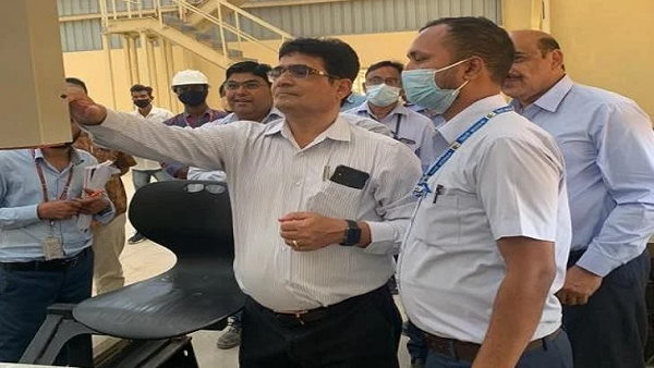 Rohtak Nigam chairman Dr Sanjay Jha inspecting the plant of arms weapons factory Rohtak Nigam chairman Dr Sanjay Jha inspecting the plant of arms weapons factory