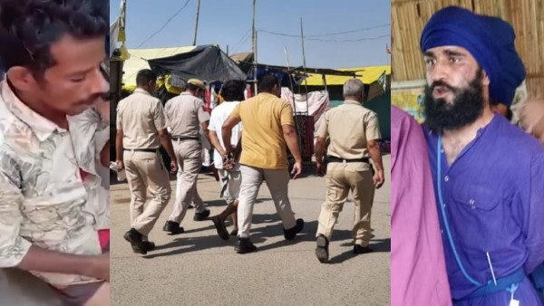 Singhu border of Haryana-Delhi: Police Held the Nihang Naveen Sandhu Singhu border of Haryana-Delhi: Police Held the Nihang Naveen Sandhu