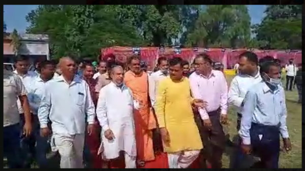 Jaspur Employment fair: Farmers unions protest against Uttarakhand Chief Minister Pushkar Singh Dhami Jaspur Employment fair: Farmers unions protest against Uttarakhand Chief Minister Pushkar Singh Dhami