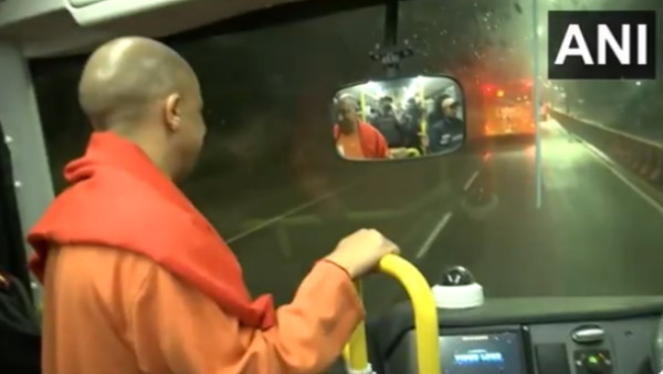 WATCH CM Yogi Adityanath takes a ride in newly inaugurated city bus service in Gorakhpur WATCH CM Yogi Adityanath takes a ride in newly inaugurated city bus service in Gorakhpur