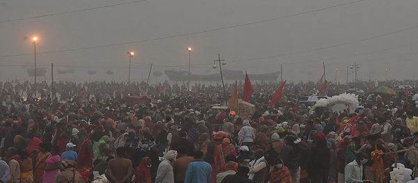 people gathering in Gangasagar Mela people gathering in Gangasagar Mela