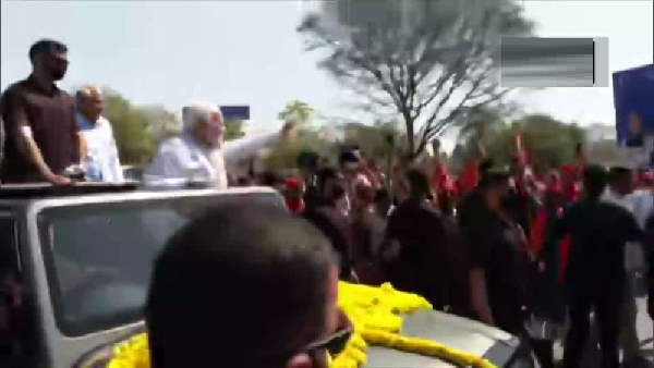 Watch Video: Prime Minister Narendra Modi roadshow Gandhinagar, Gujarat Watch Video: Prime Minister Narendra Modi roadshow Gandhinagar, Gujarat