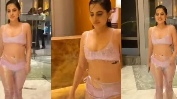 पॉलीथीन की पैंट पहनकर पहुंची