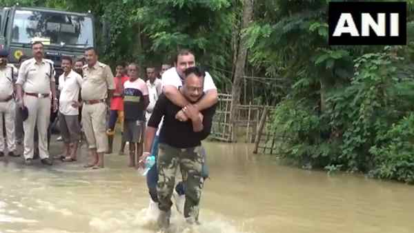 Assam Flood BJP MLA Sibu Misra flood rescue worker assam flood affected areas Assam Flood BJP MLA Sibu Misra flood rescue worker assam flood affected areas