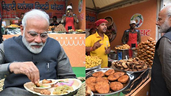 मोदी की थाली में बिहार का लिट्टी चोखा !
