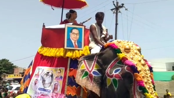 हाथी पर निकाली गई बेटी की बारात