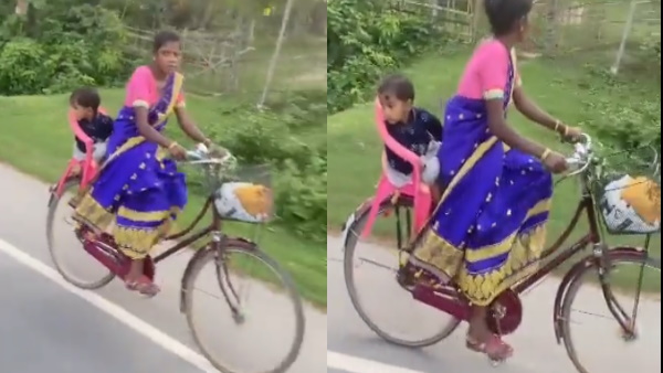 मां के बनाए सिंहासन पर बैठकर बच्चा हुआ खुश