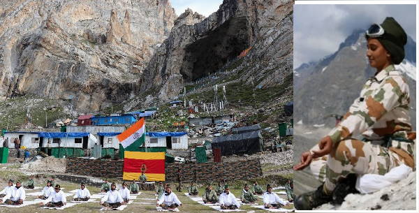 International Day of Yoga: Troops performed Yoga at Amarnath holy cave, thousand soldiers deployed on multiple locations International Day of Yoga: Troops performed Yoga at Amarnath holy cave, thousand soldiers deployed on multiple locations
