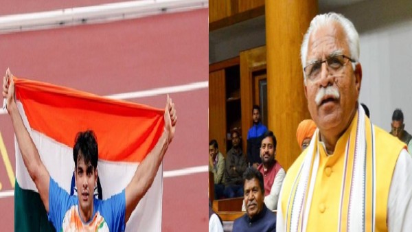 Neeraj Chopra and CM khattar Neeraj Chopra and CM khattar