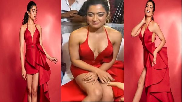 रश्मिका मंदाना ने पहन ली इतनी छोटी ड्रेस, हाथ रखकर छुपाना पड़ा ये सब | rashmika  mandanna wear very short dress and hide her body parts people trolled her -  Hindi Oneindia