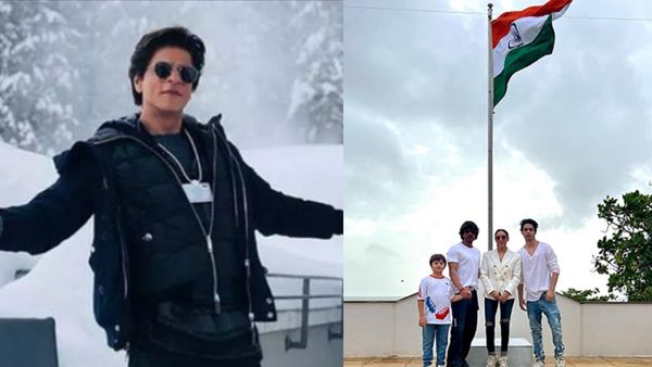 मन्नत' के बाहर शाहरुख खान ने फहराया तिरंगा, पत्नी और दोनों बच्चों संग दिखे  किंग खान | shah rukh khan family hoist national flag at mannat on  independence day - Hindi Oneindia