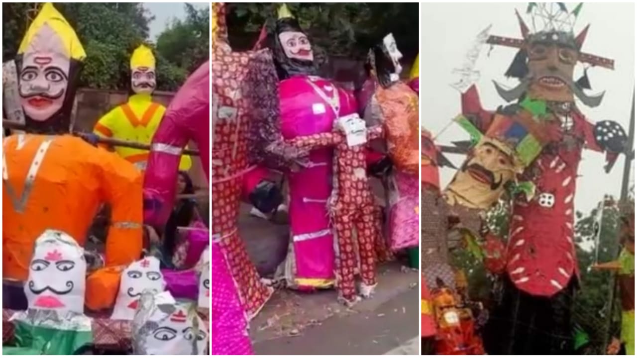Bhopal News Inflation on Dussehra, effigies of Ravana became expensive Bhopal News Inflation on Dussehra, effigies of Ravana became expensive