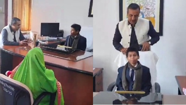 नौवीं क्लास के छात्र को बैठाया था अपनी कुर्सी पर