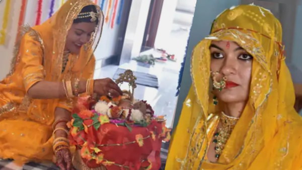 Pooja Singh ने ठाकुरजी से रचाई शादी, पॉलिटिकल साइंस से MA कर चुकी 30 वर्षीय  पूजा ने क्‍यों चुना ऐसा दूल्‍हा? | Pooja singh marriage with Thakurji in  temple at Narsinghpura Jaipur -