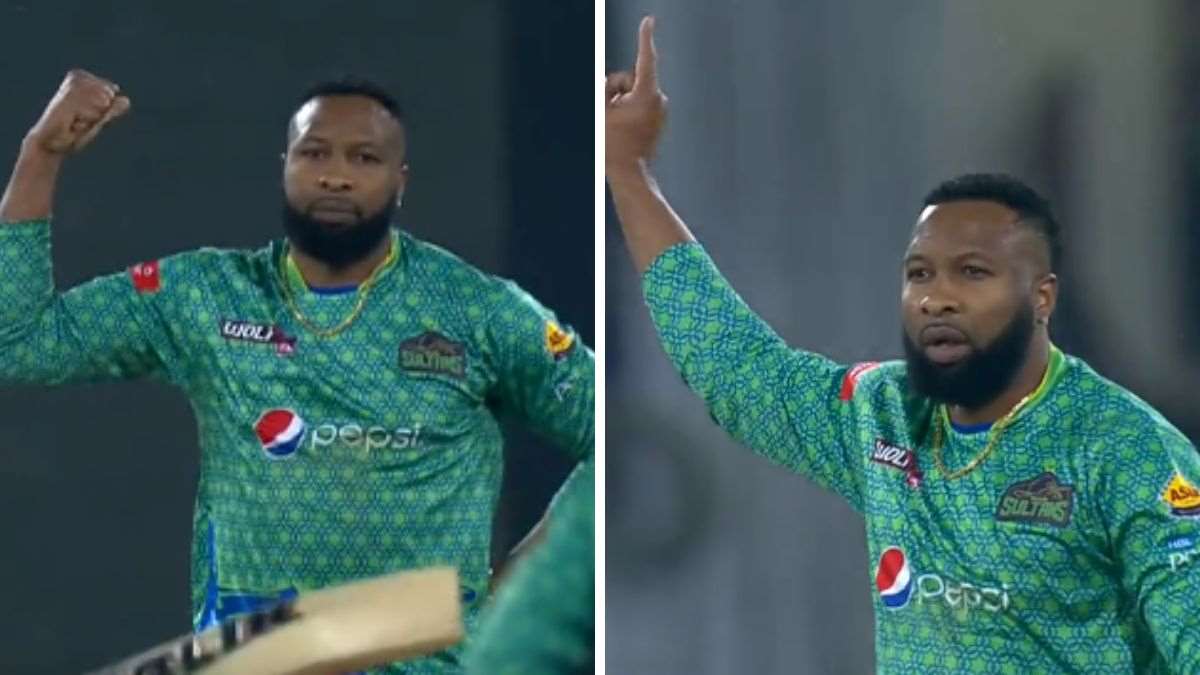 किरोन पोलार्ड ने विकेट लेकर बल्लेबाज के सामने किया शक्ति प्रदर्शन, PSL