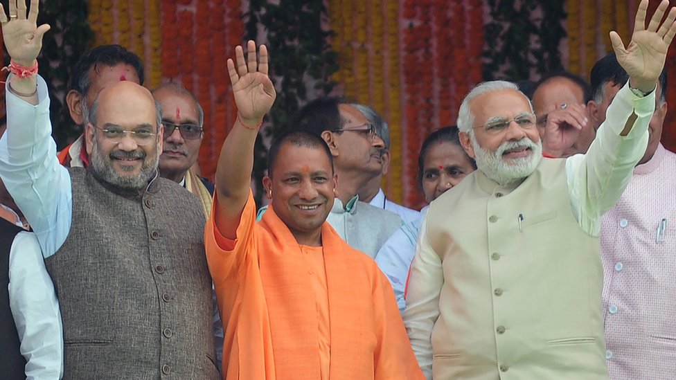 अमित शाह- योगी- मोदी अमित शाह- योगी- मोदी