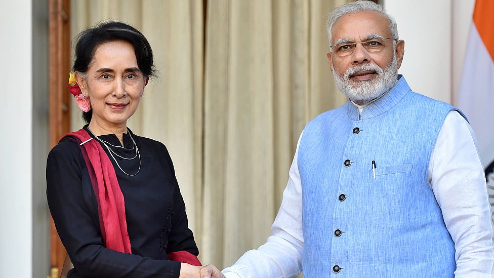 नरेंद्र मोदी और सू ची नरेंद्र मोदी और सू ची