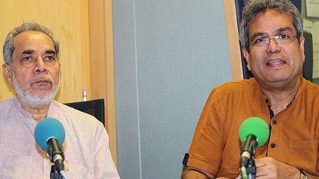 बीबीसी स्टूडियो में वरिष्ठ पत्रकार राम बहादुर राय के साथ रेहान फ़ज़ल. बीबीसी स्टूडियो में वरिष्ठ पत्रकार राम बहादुर राय के साथ रेहान फ़ज़ल.