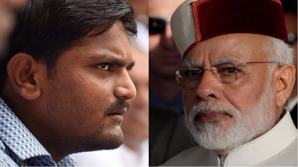 हार्दिक पटेल और नरेंद्र मोदी हार्दिक पटेल और नरेंद्र मोदी