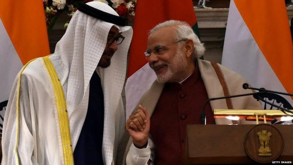 मोदी और अबू धाबी के प्रिंस मोदी और अबू धाबी के प्रिंस