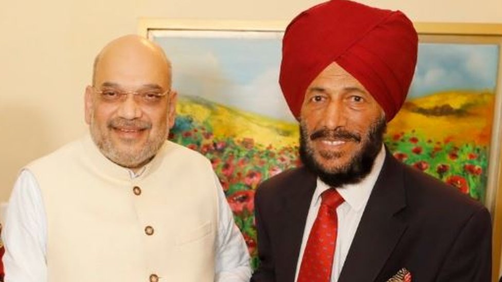 मिल्खा सिंह के साथ अमित शाह मिल्खा सिंह के साथ अमित शाह