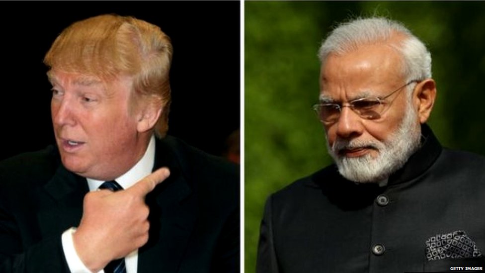डोनल्ड ट्रंप, नरेंद्र मोदी डोनल्ड ट्रंप, नरेंद्र मोदी