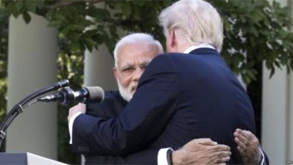 डोनल्ड ट्रंप, नरेंद्र मोदी डोनल्ड ट्रंप, नरेंद्र मोदी