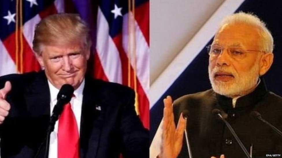 डोनल्ड ट्रंप, नरेंद्र मोदी डोनल्ड ट्रंप, नरेंद्र मोदी