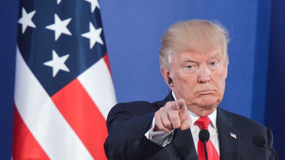 Trump pointing a finger Trump pointing a finger