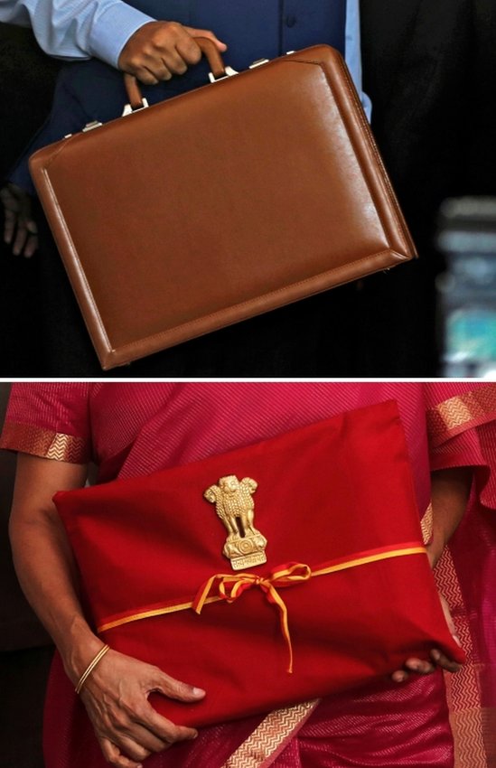 अरुण जेटली की अटैची तस्वीर में ऊपर की तरफ, निर्मला सीतारमण का बहीखाता तस्वीर में नीचे की तरफ अरुण जेटली की अटैची तस्वीर में ऊपर की तरफ, निर्मला सीतारमण का बहीखाता तस्वीर में नीचे की तरफ