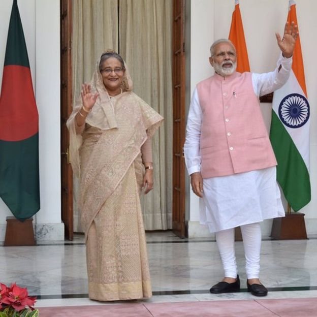 शेख़ हसीना और नरेंद्र मोदी शेख़ हसीना और नरेंद्र मोदी