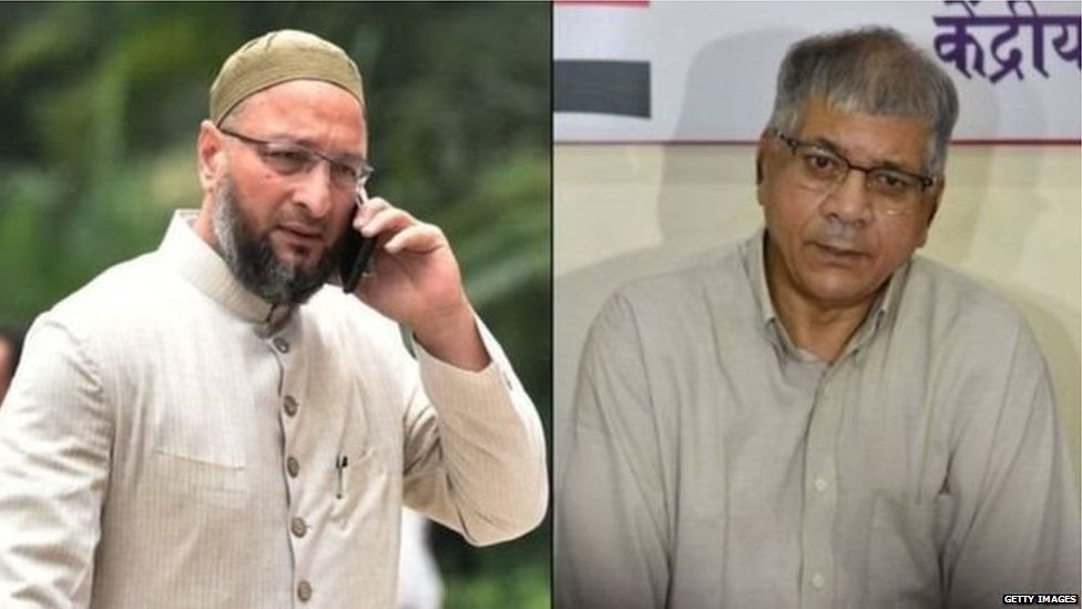 असदुद्दीन ओवैसी और प्रकाश आंबेडकर असदुद्दीन ओवैसी और प्रकाश आंबेडकर