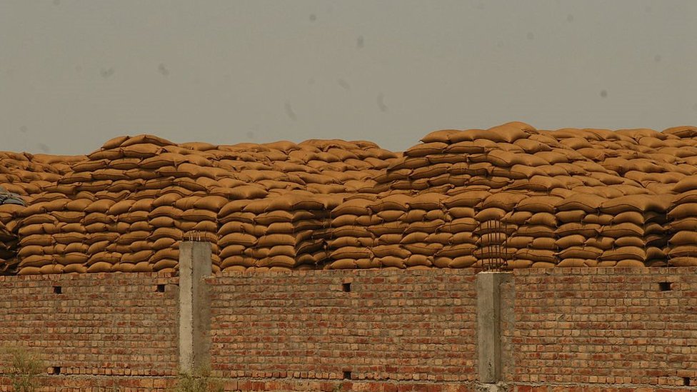 एफ़सीआई के एक गोदाम की तस्वीर एफ़सीआई के एक गोदाम की तस्वीर