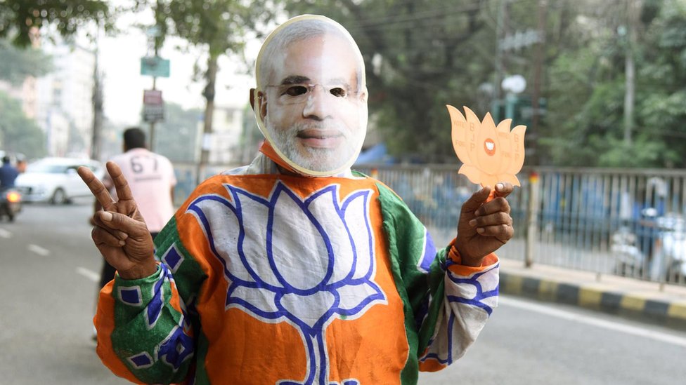 बिहार चुनाव में बीजेपी का एक समर्थक बिहार चुनाव में बीजेपी का एक समर्थक