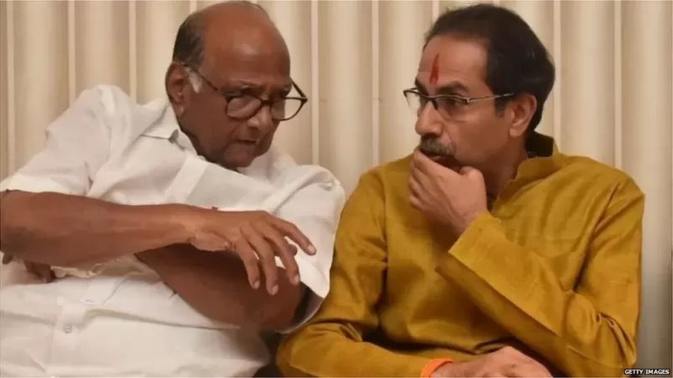 शरद पवार के साथ ठाकरे शरद पवार के साथ ठाकरे